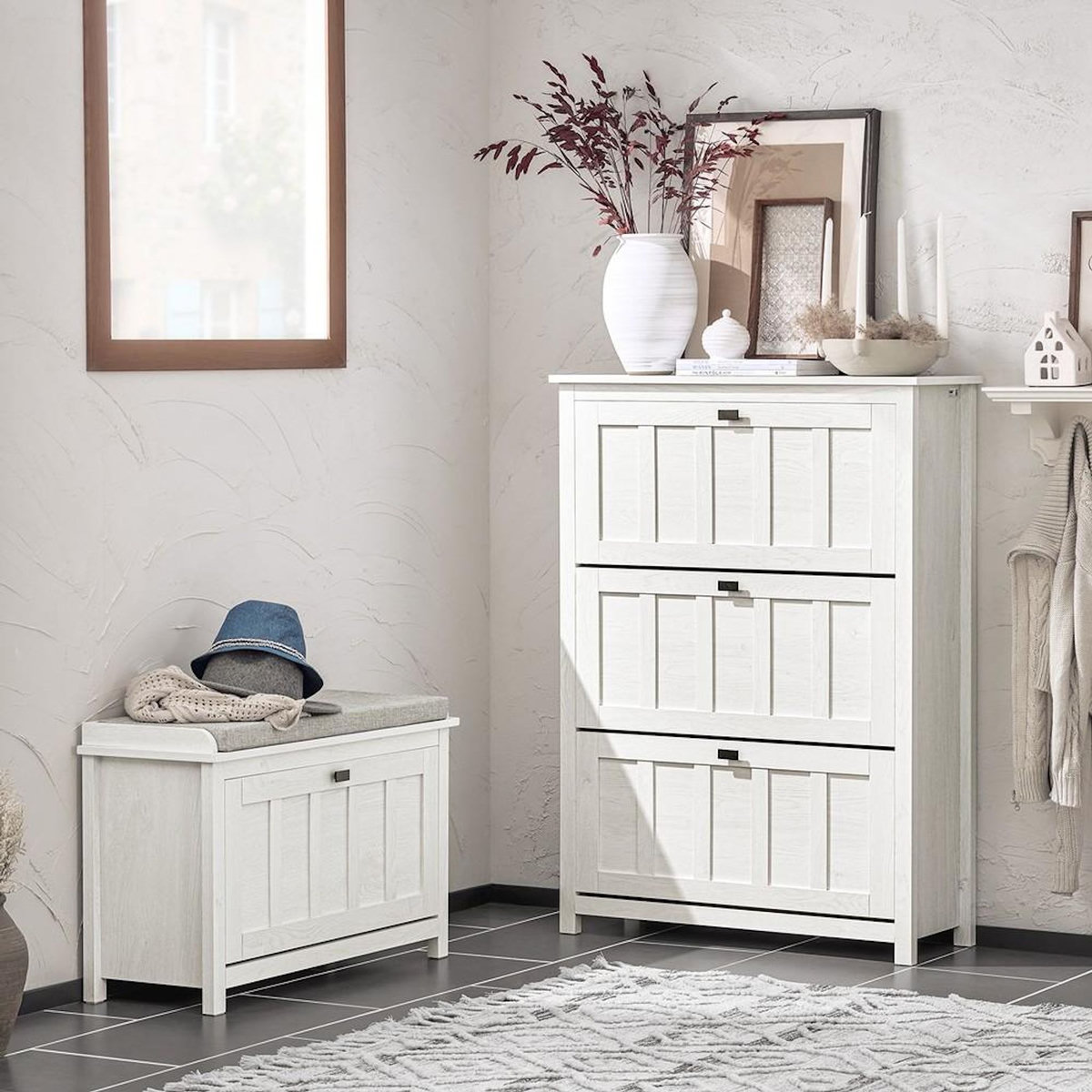 SOBUY SoBuy - Meuble À Chaussures 3 portes - Blanc - 80x30x111cm - Nordique - FSR162-W