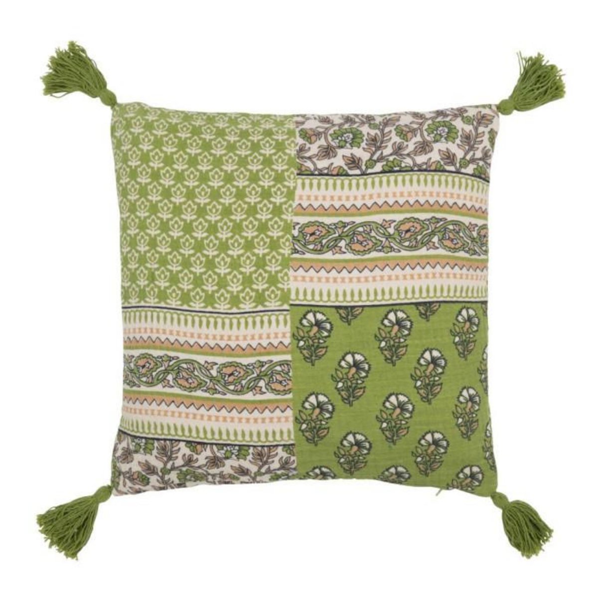 Paris Prix Coussin Déco à Pompons  Avocado  45x45cm Vert