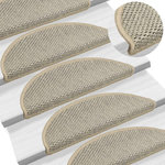 VIDAXL Tapis d'escalier autocollants aspect sisal 15 pcs 56x17x3 cm