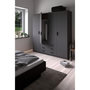 Voir la diapositive 2 : MARKET24 Armoire VEGA - Décor Gris anthracite - 4 portes + 3 tiroirs - L 195,5 x P 49,6 x H 200,4 cm