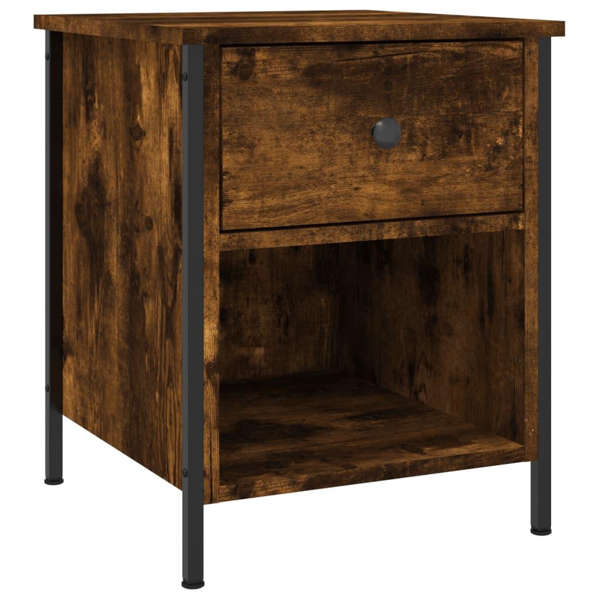 Voir la diapositive 2 : VIDAXL Table de chevet chene fume 40x42x50 cm bois d'ingenierie