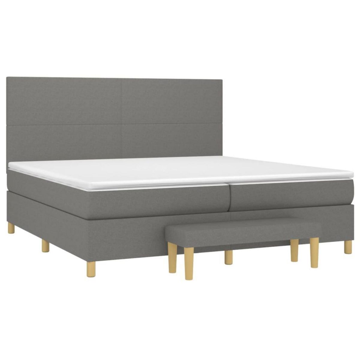 VIDAXL Sommier a lattes de lit avec matelas Gris fonce 200x200cm Tissu