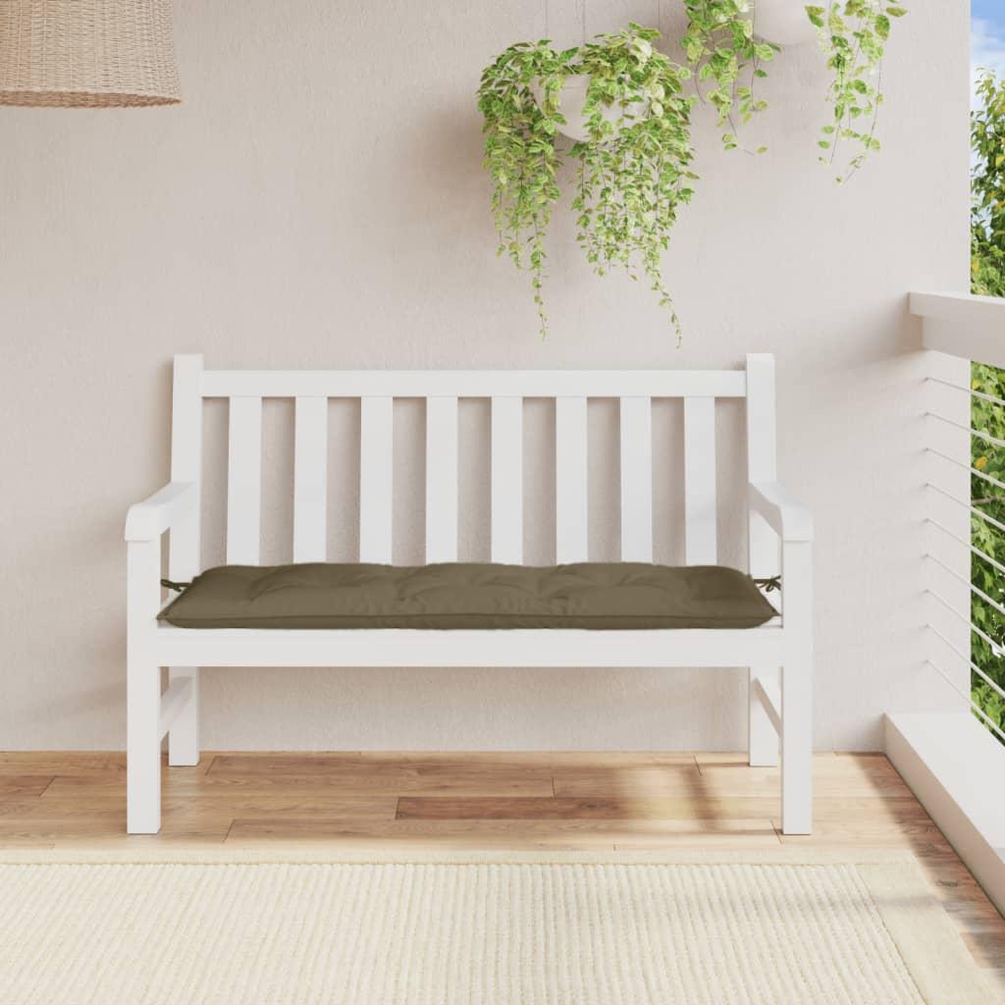 Voir la diapositive 3 : VIDAXL Coussin de banc de jardin taupe melange 120x50x7 cm tissu