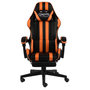 Voir la diapositive 2 : VIDAXL Fauteuil de jeux video et repose-pied Noir et orange Similicuir