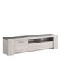 Voir la diapositive 3 : Meuble TV 1 porte 1 tiroir 2 niches de rangementL183 x H48 x P47cm MEL