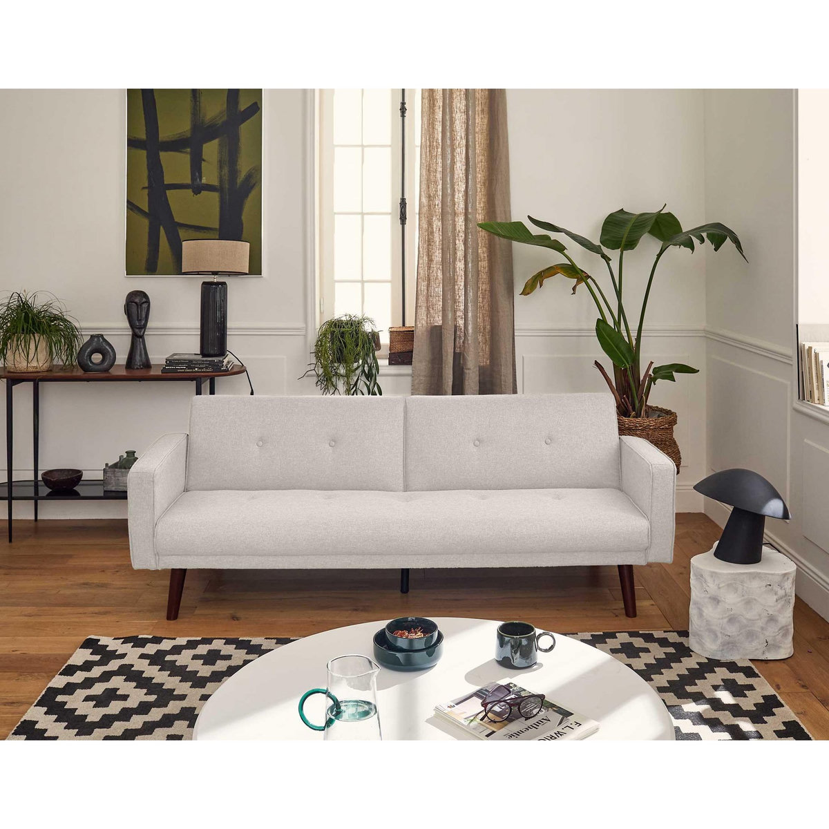 BEST MOBILIER Babylone - canapé convertible clic-clac - 2 places - en tissu