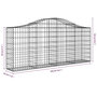 Voir la diapositive 6 : VIDAXL Panier de gabions arque 200x30x80/100 cm Fer galvanise