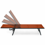 Voir la diapositive 3 : ID MARKET Lot de 2 transats de jardin inclinables KAILUA en acier gris anthracite et toile terracotta
