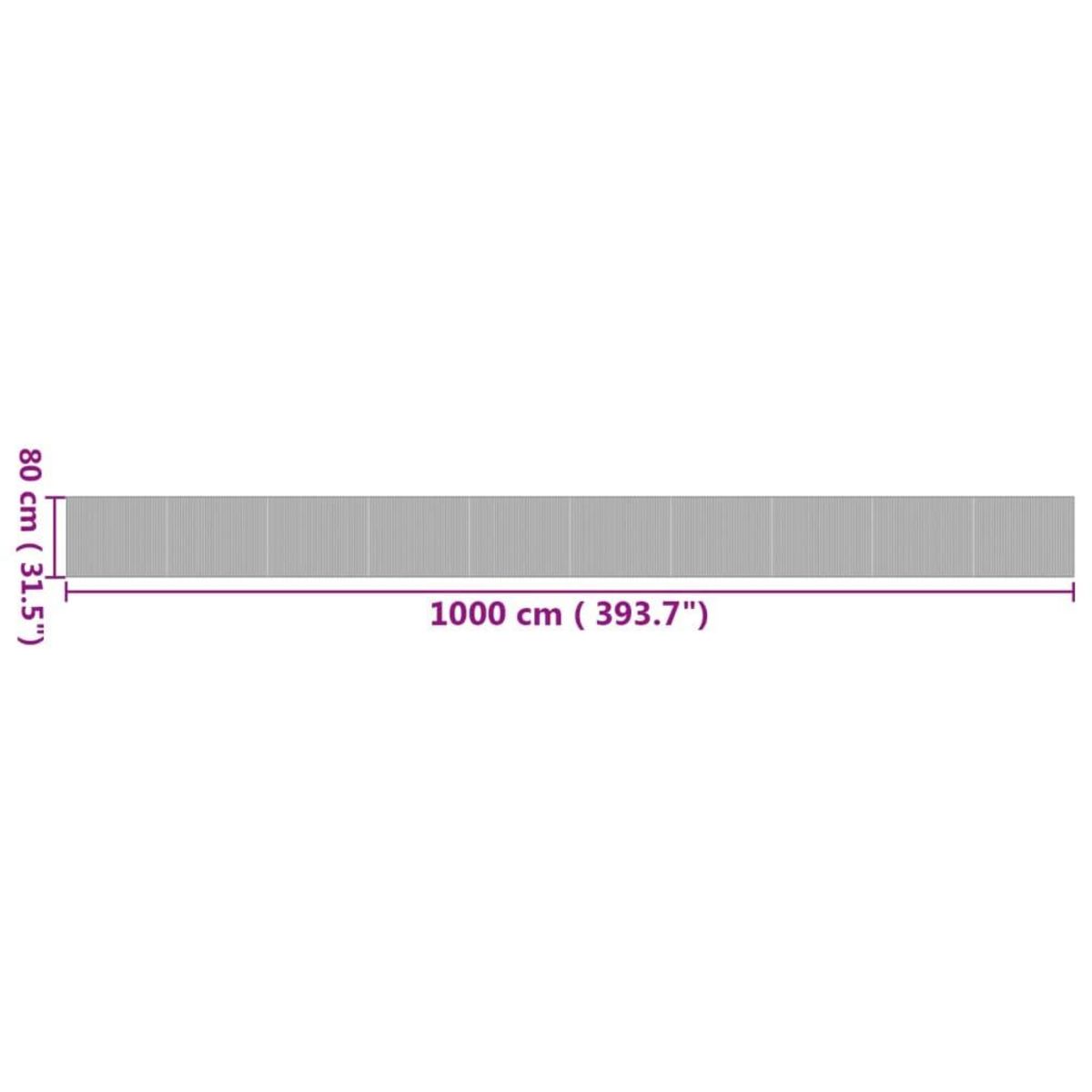 VIDAXL Tapis rectangulaire naturel 80x1000 cm bambou