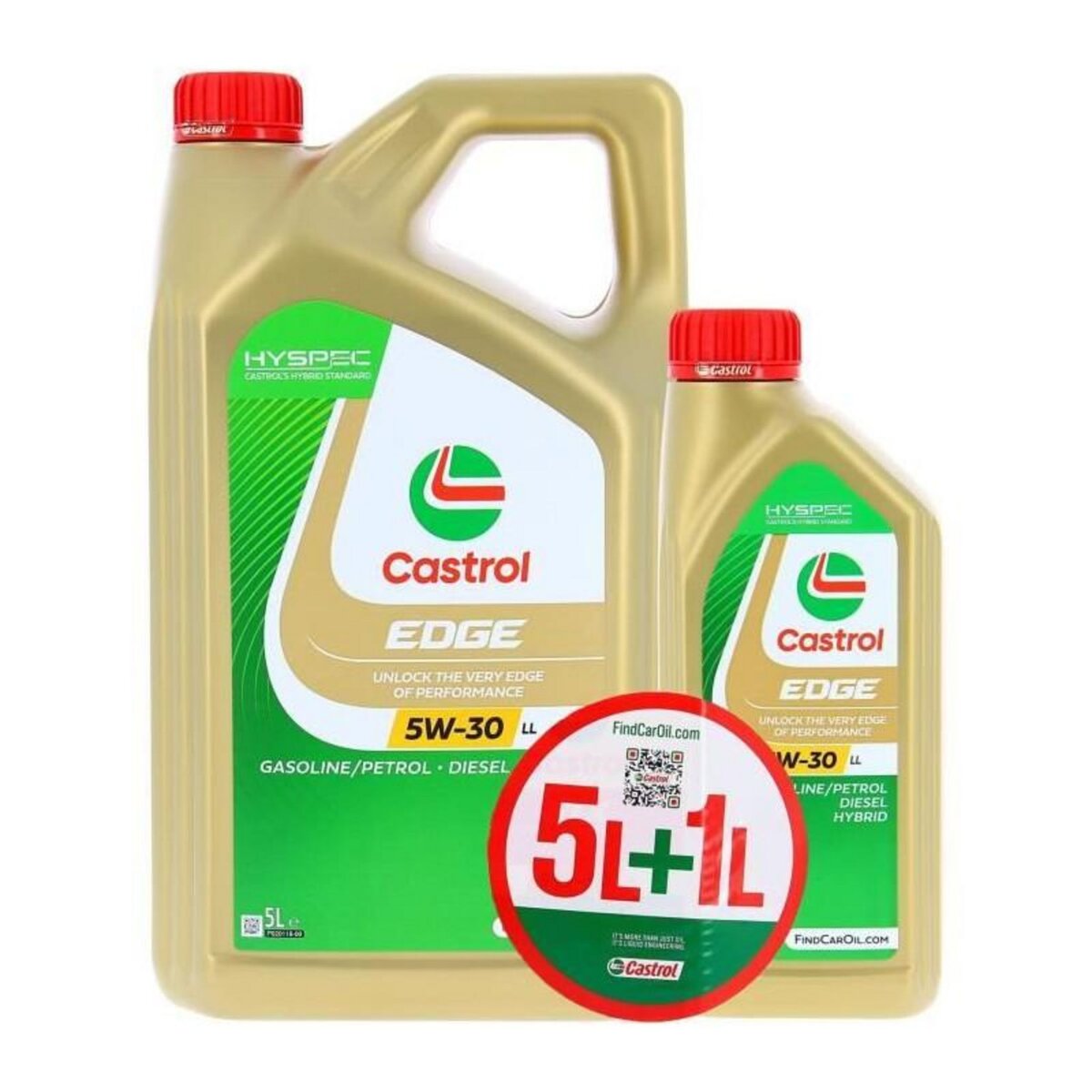 CASTROL Huile Moteur - CASTROL EDGE - 5W-30 LL - 5L+1L - 057356