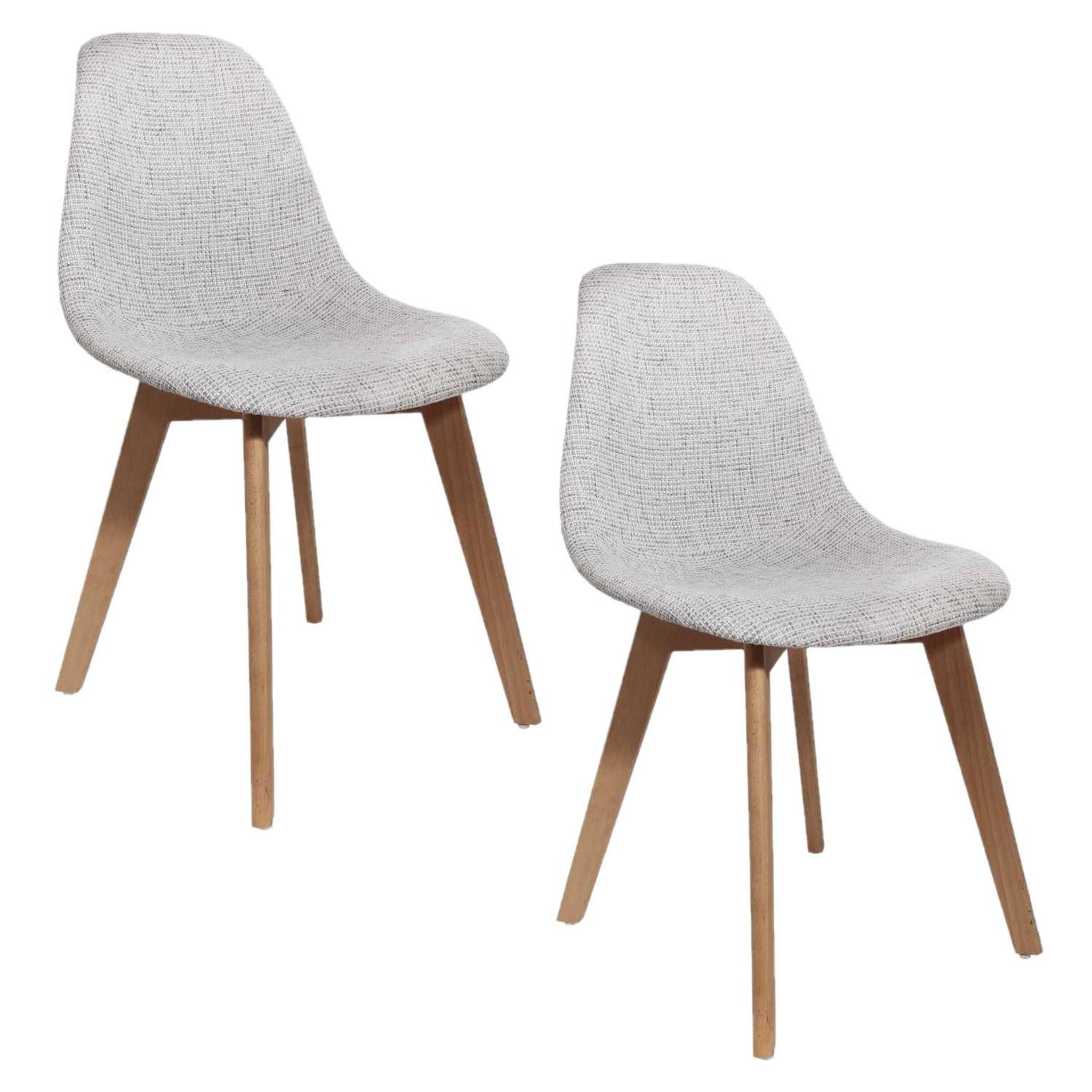 Voir la diapositive 1 : TOILINUX 2 chaises scandinaves design grosse maille flora