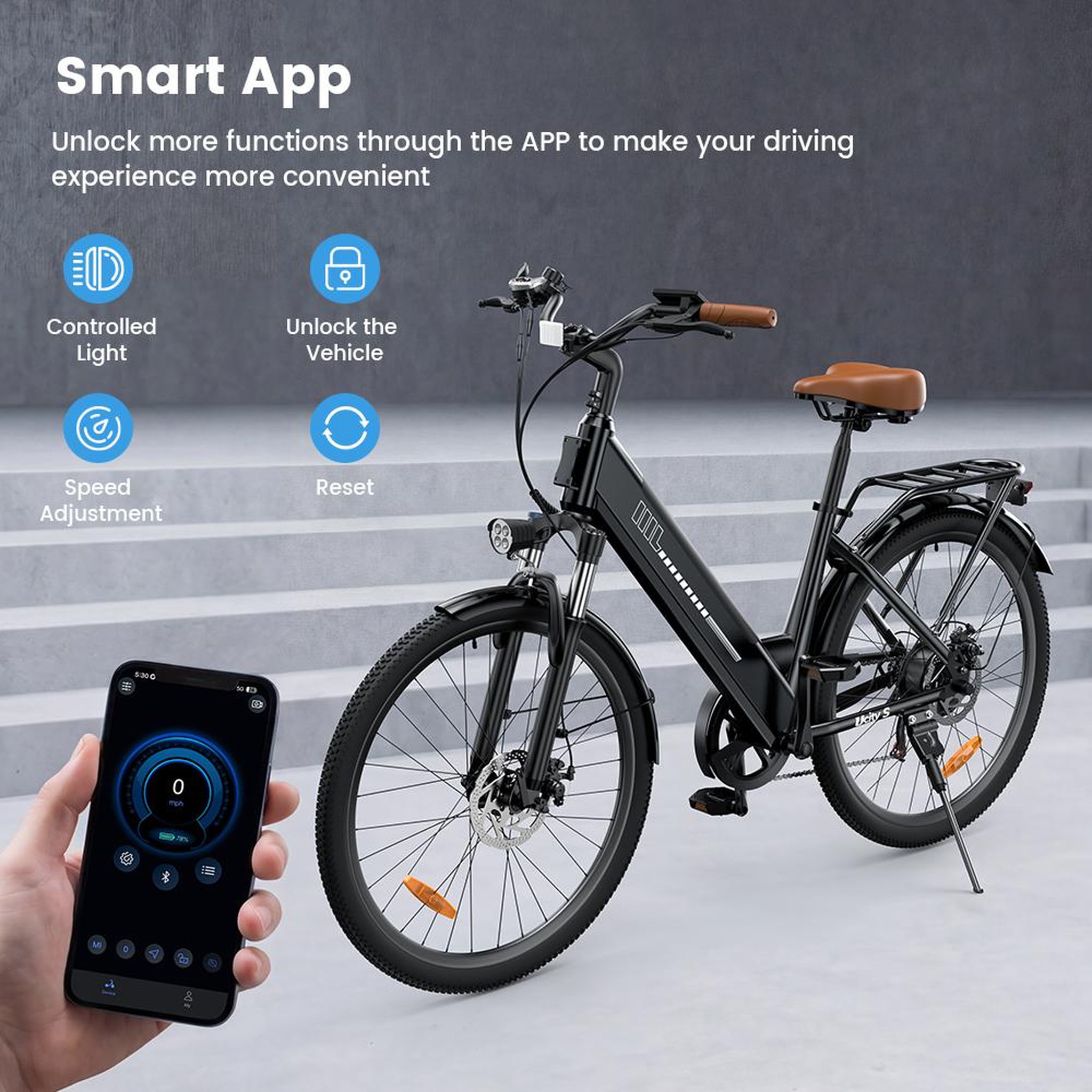 Voir la diapositive 4 : ISCOOTER Vélo électrique iScooter Ucitys, batterie 36 V 13 Ah, 26 pouces, idéal pour la ville, application intelligente
