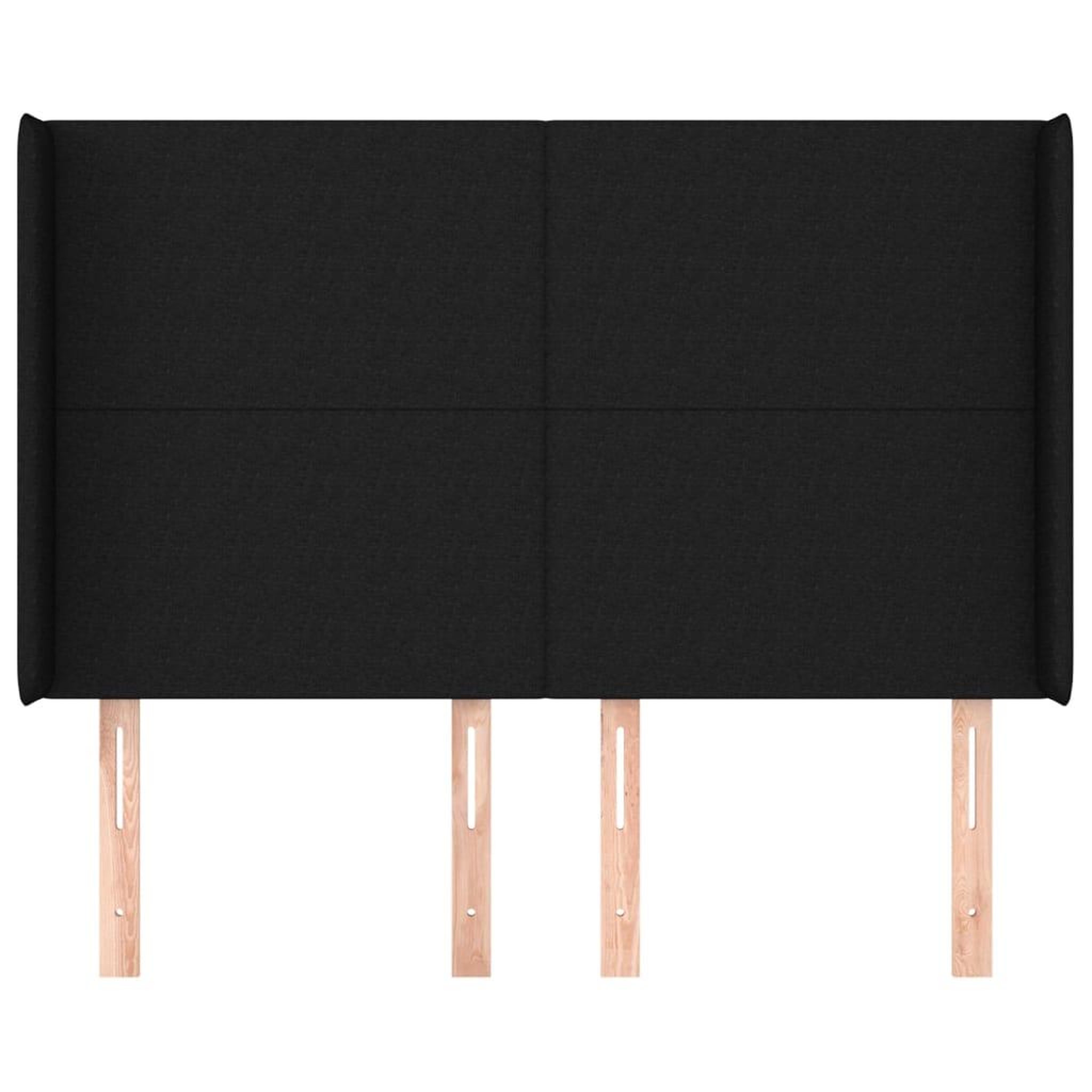 Voir la diapositive 3 : VIDAXL Tete de lit avec oreilles Noir 147x16x118/128 cm Tissu
