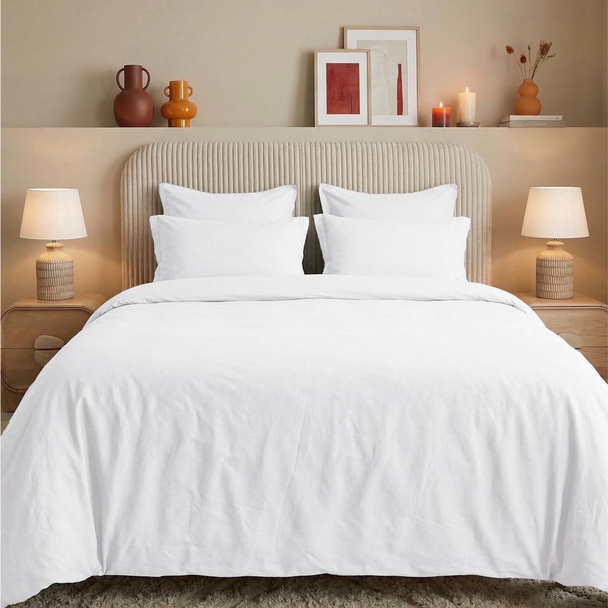 Sensei Maison Drap housse en percale lavée bonnet 30 cm HOME WASHED