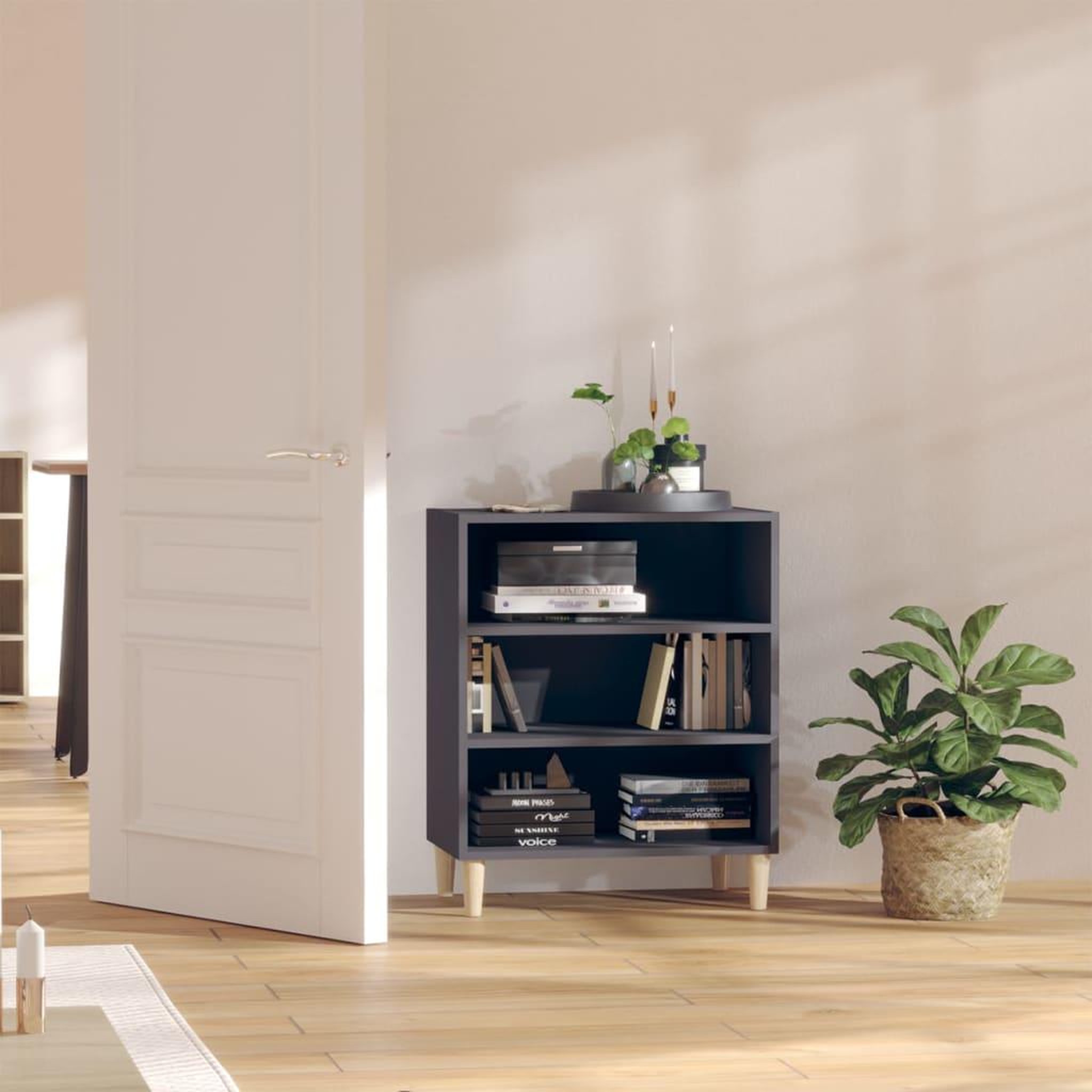 Voir la diapositive 1 : VIDAXL Buffet gris 57x35x70 cm bois d'ingenierie