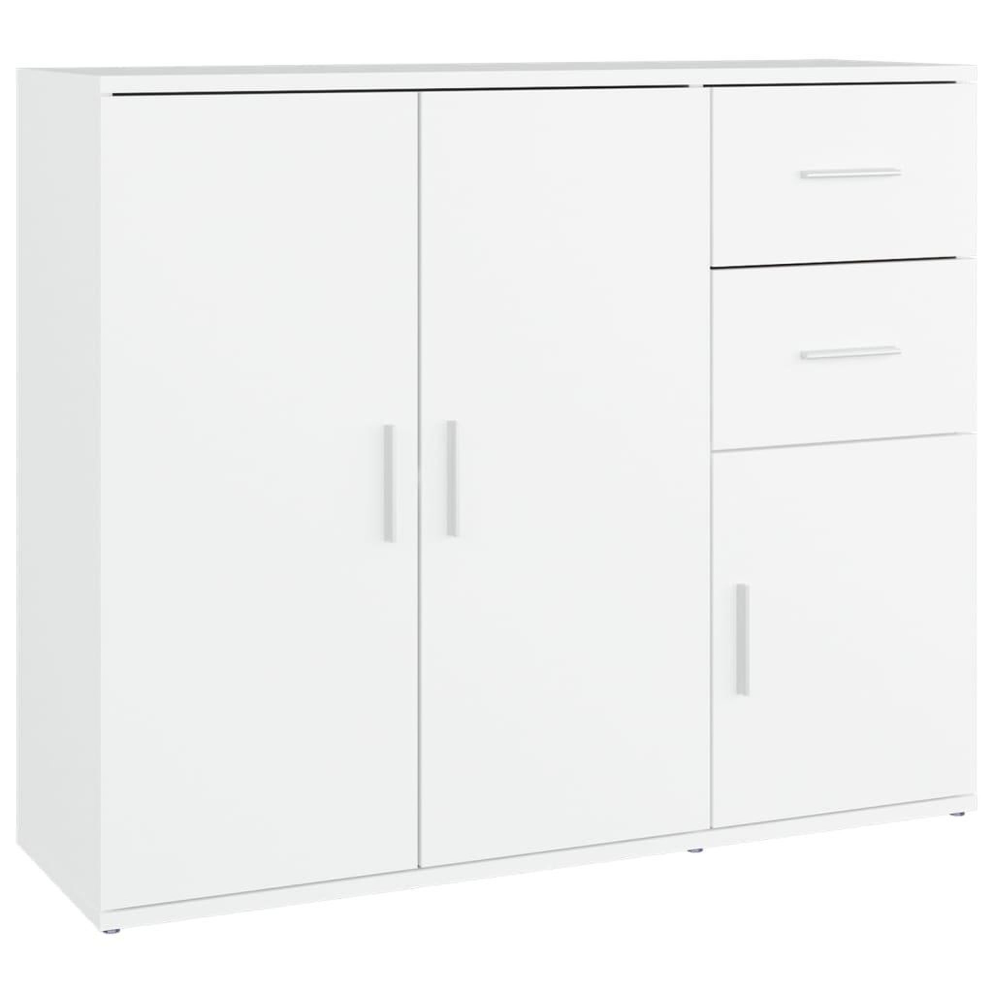 Voir la diapositive 2 : VIDAXL Buffet Blanc 91x29,5x75 cm Bois d'ingenierie