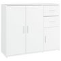 Voir la diapositive 2 : VIDAXL Buffet Blanc 91x29,5x75 cm Bois d'ingenierie