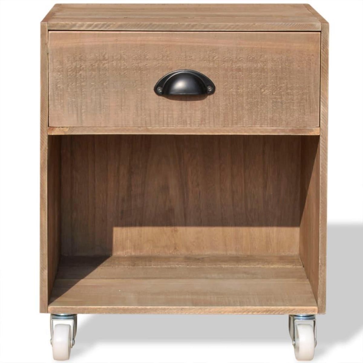 VIDAXL Tables de chevet 2 pcs marron bois massif