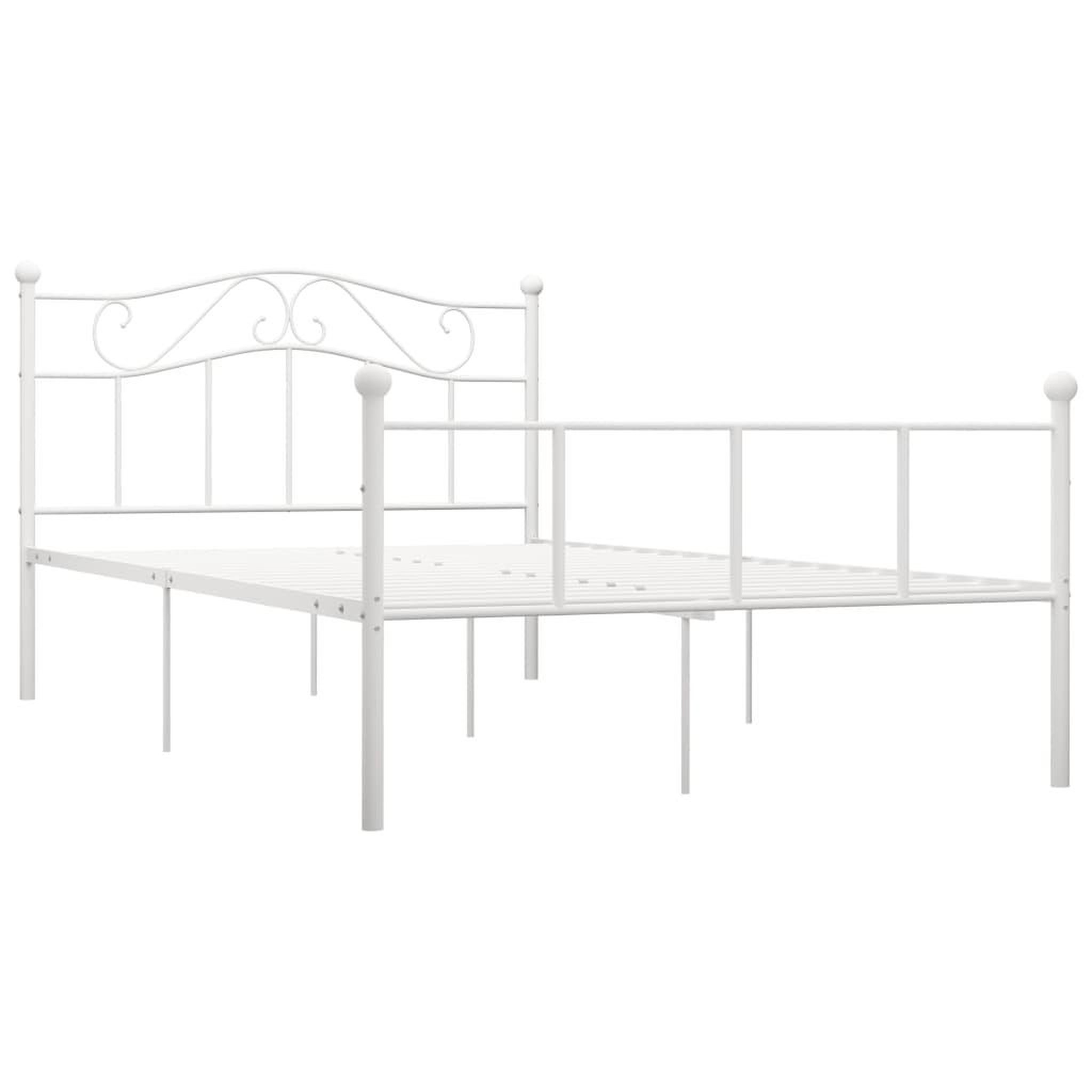 Voir la diapositive 2 : VIDAXL Cadre de lit Blanc Metal 120 x 200 cm