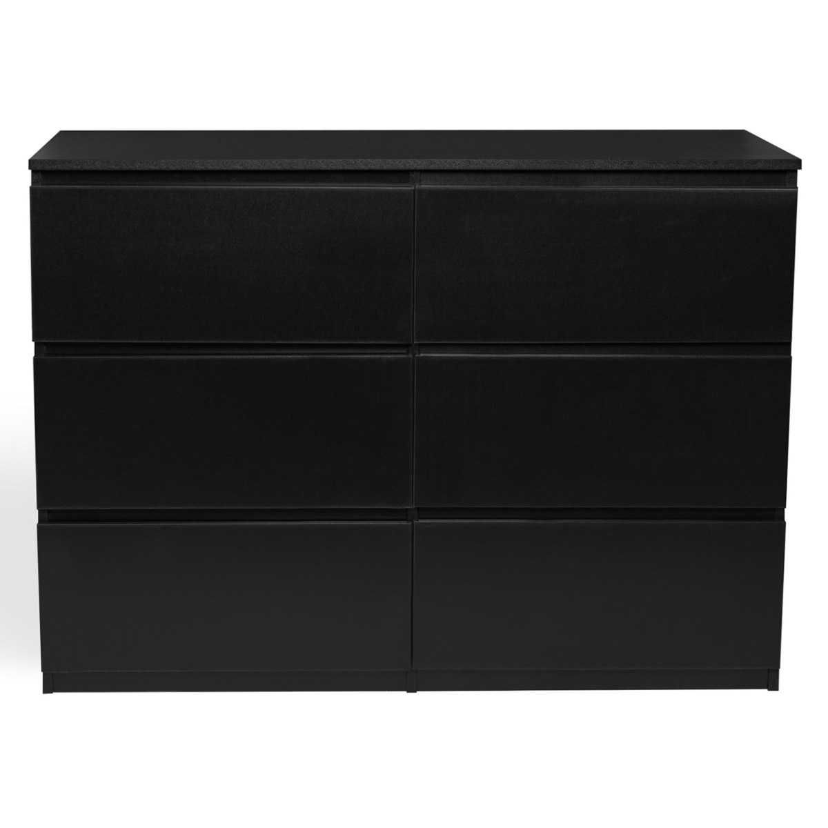 ID MARKET Commode 6 tiroirs TOMI 110 cm bois noir