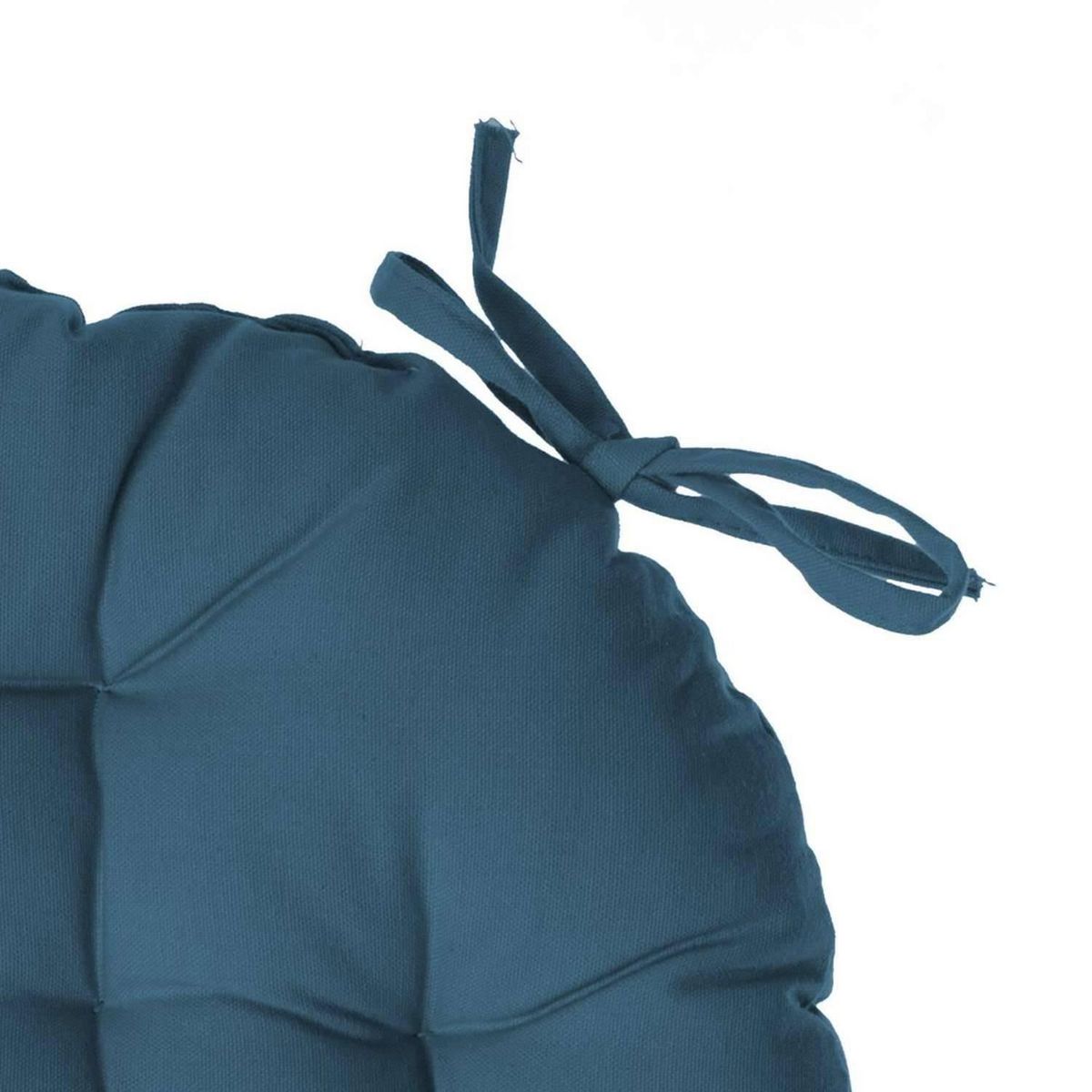 ATMOSPHERA Galette de chaise ronde Alix - Diam. 38 cm - Bleu