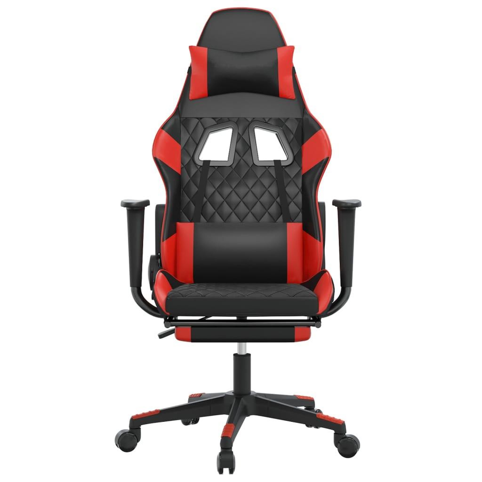 Voir la diapositive 3 : VIDAXL Chaise de jeu avec repose-pied Noir et rouge Similicuir