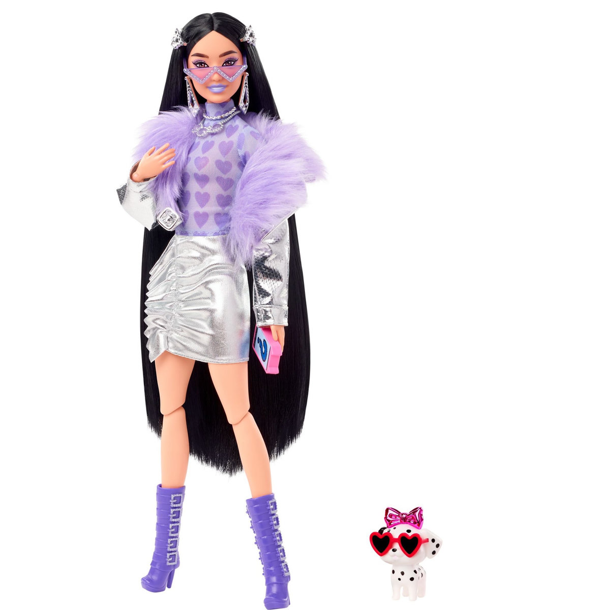 BARBIE Poupée Barbie extra fourrure violette