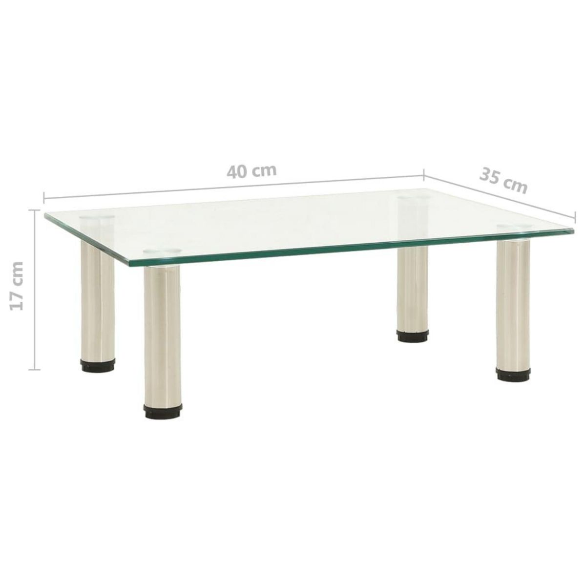 VIDAXL Meuble TV Transparent 40x35x17 cm Verre trempe