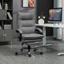 Voir la diapositive 2 : VINSETTO Fauteuil de bureau massant chauffant inclinable réglable repose-pieds rétractable microfibre gris