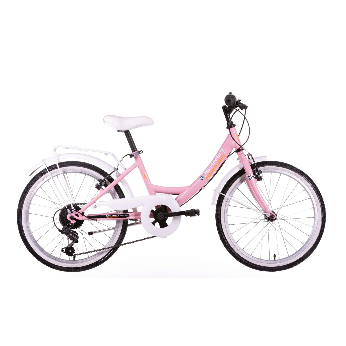 DISCOVERY ADVENTURES Vélo enfant (120/140 cm) - Modèle 20'' Fille  Discovery Adventures - Fourche rigide - 6 vitesses - Dérailleur Shimano - Freins V-Brake - Porte Bagages