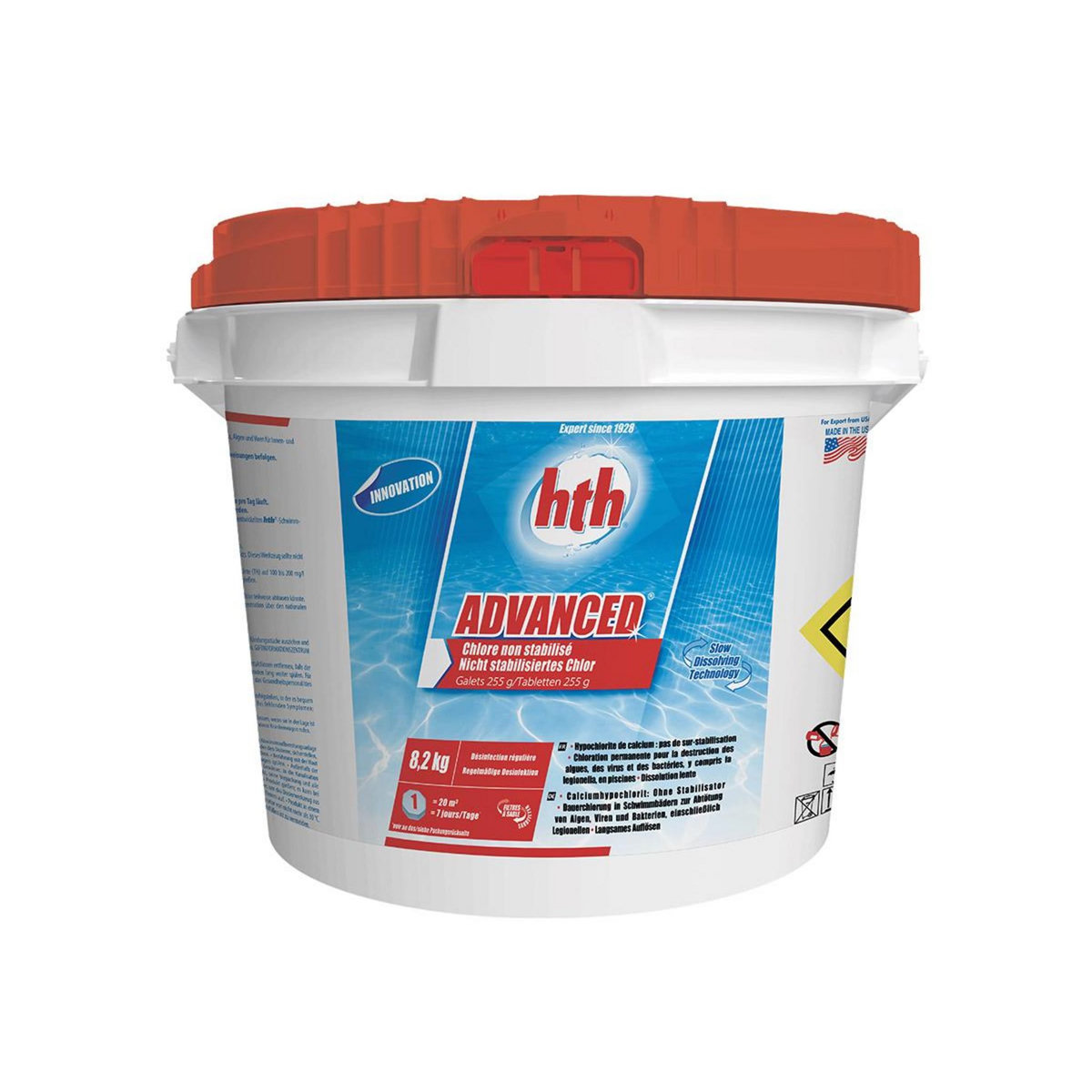 HTH Chlore non stabilisé en galets Advanced 8,2 kg - HTH