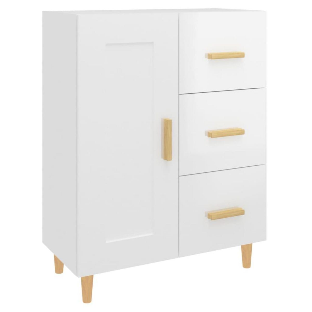 VIDAXL Buffet Blanc brillant 69,5x34x90 cm Bois d'ingenierie