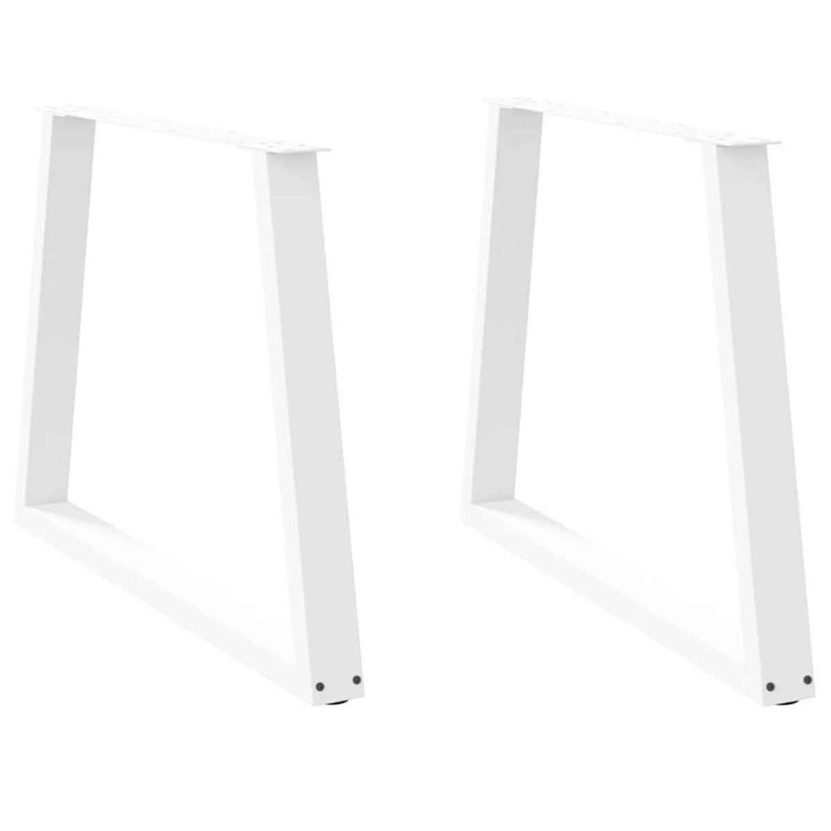 VIDAXL Pieds de table a manger forme de V 2 pcs blanc 100x(72-73,3) cm