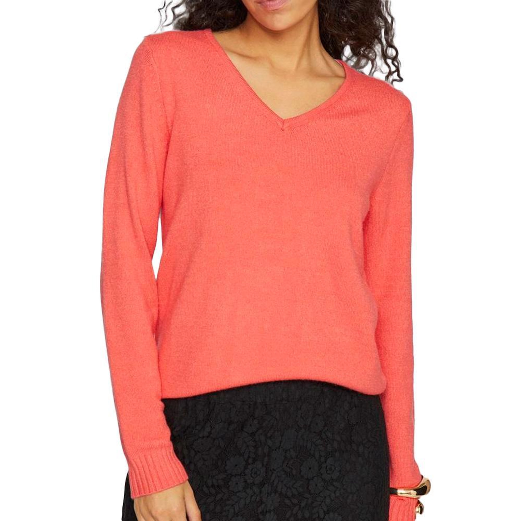 Voir la diapositive 1 : Vila Pull Col V Rose Fluo Femme Vila 69