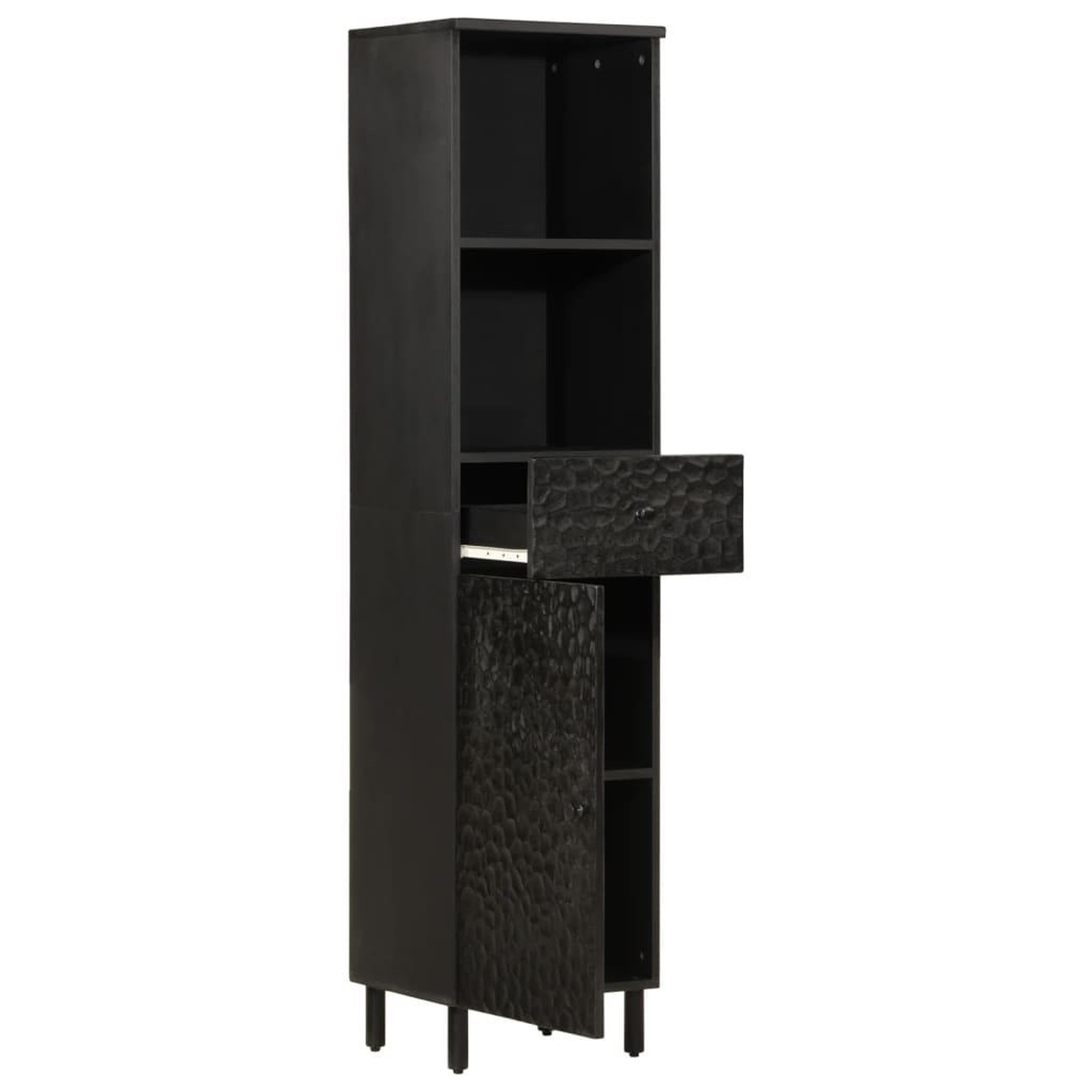 Voir la diapositive 2 : VIDAXL Armoire de salle de bain noir 38x33x160 cm bois massif manguier