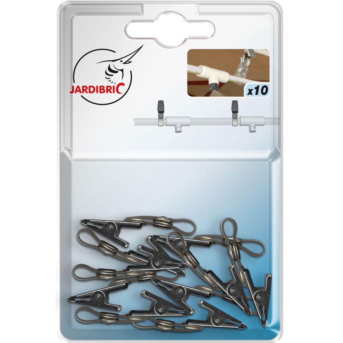 Jardibric Lot de 10 Pinces en acier galvanisé pour brumisateur