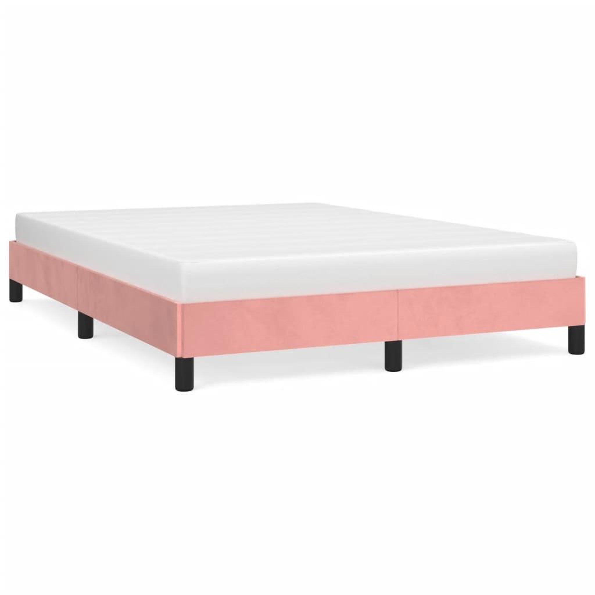 Voir la diapositive 2 : VIDAXL Cadre de lit sans matelas rose 140x190 cm velours