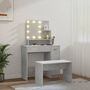 Voir la diapositive 3 : VIDAXL Ensemble de coiffeuse avec LED Gris beton Bois d'ingenierie