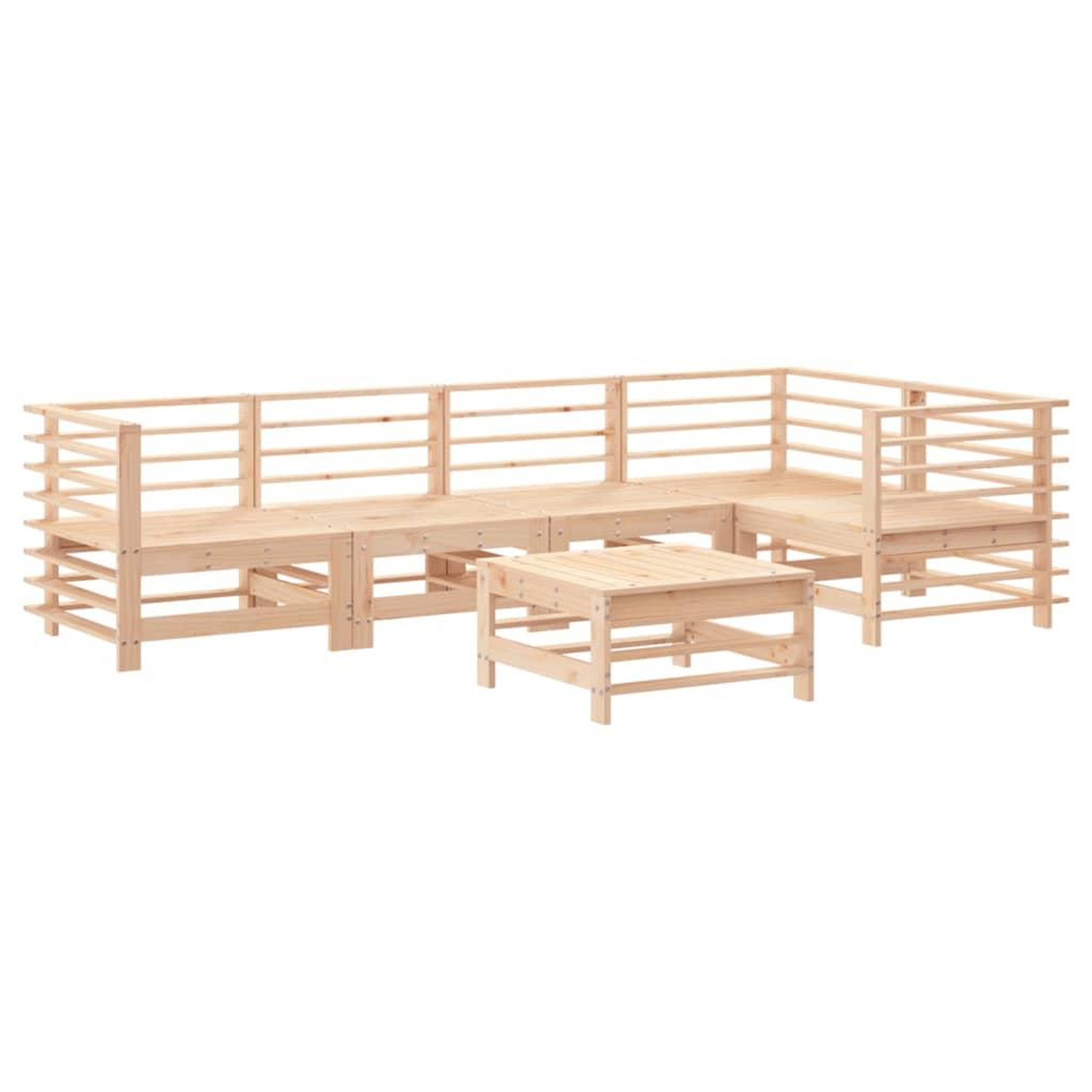 Voir la diapositive 2 : VIDAXL Salon de jardin 6 pcs Bois de pin massif