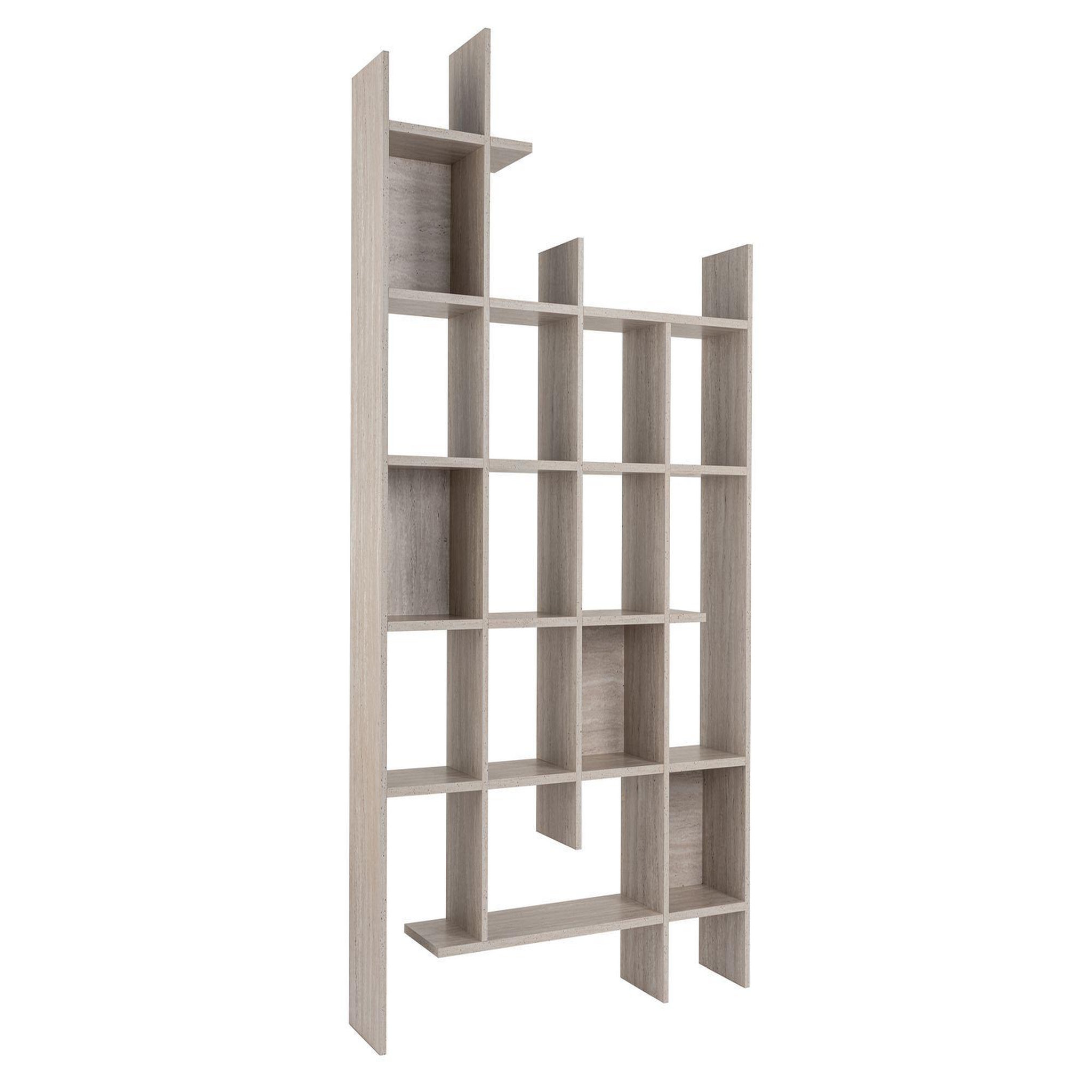 Habitat et Jardin Bibliothèque en bois  manco  - 122 x 25 x 188 cm - travertin