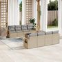 Voir la diapositive 1 : VIDAXL Salon de jardin avec coussins 9 pcs beige resine tressee