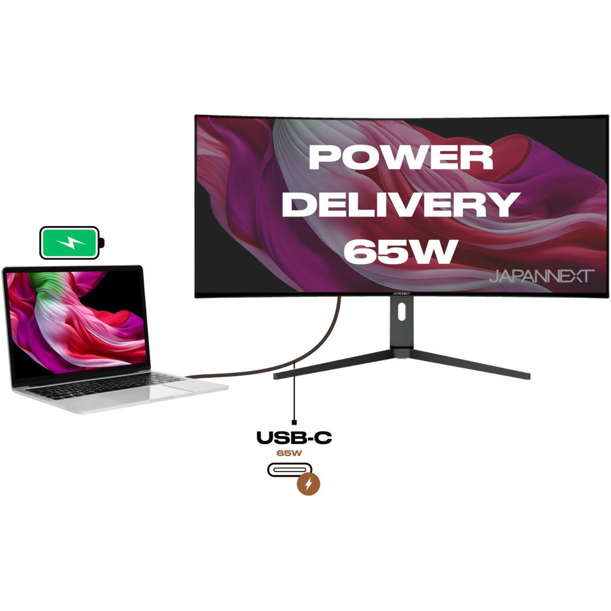 Voir la diapositive 3 : JAPANNEXT Ecran pc 5k jn-5x40 incurvé 40'' incurvé ips 5k wuhd usb-c 65w kvm