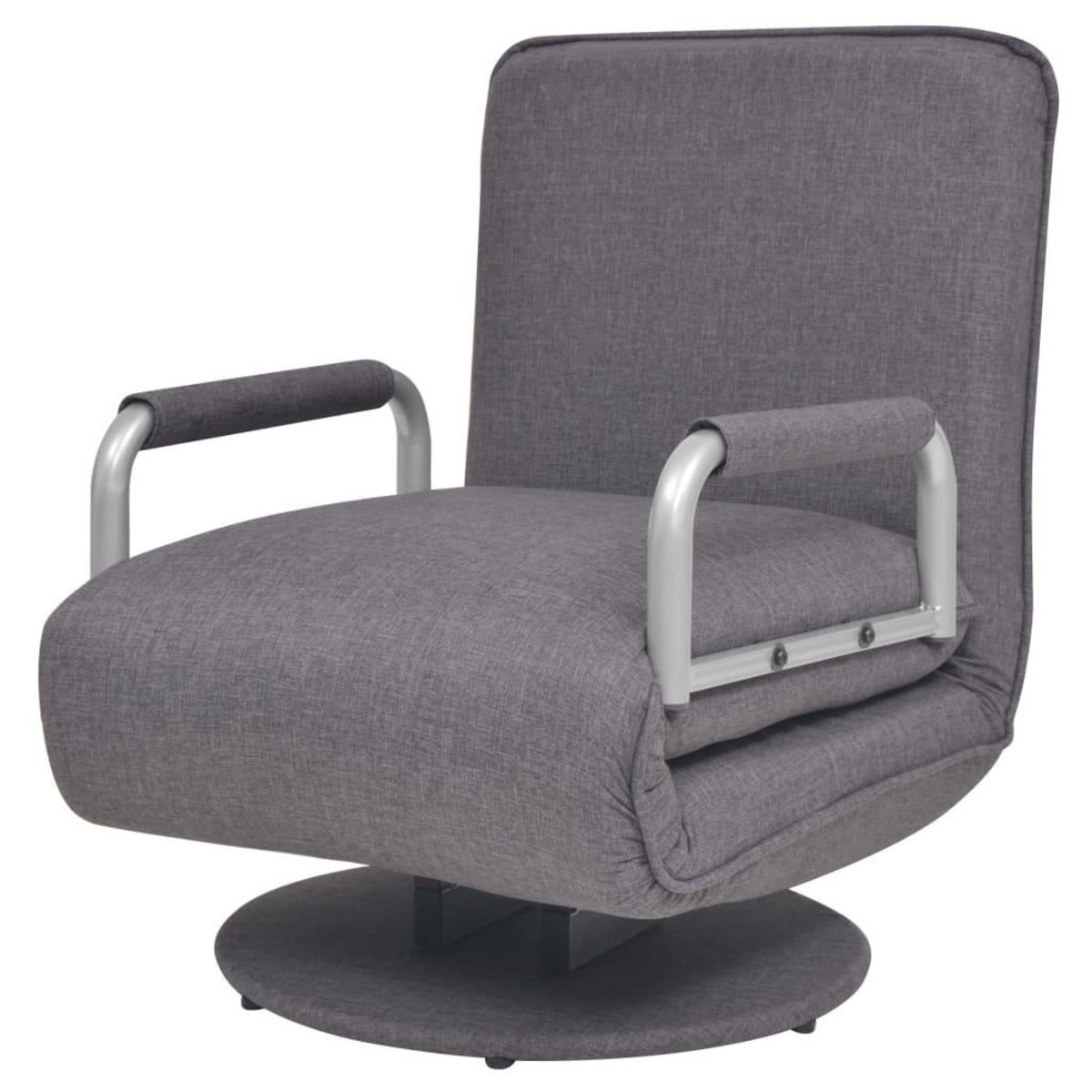 VIDAXL Fauteuil pivotant et canape-lit gris fonce tissu