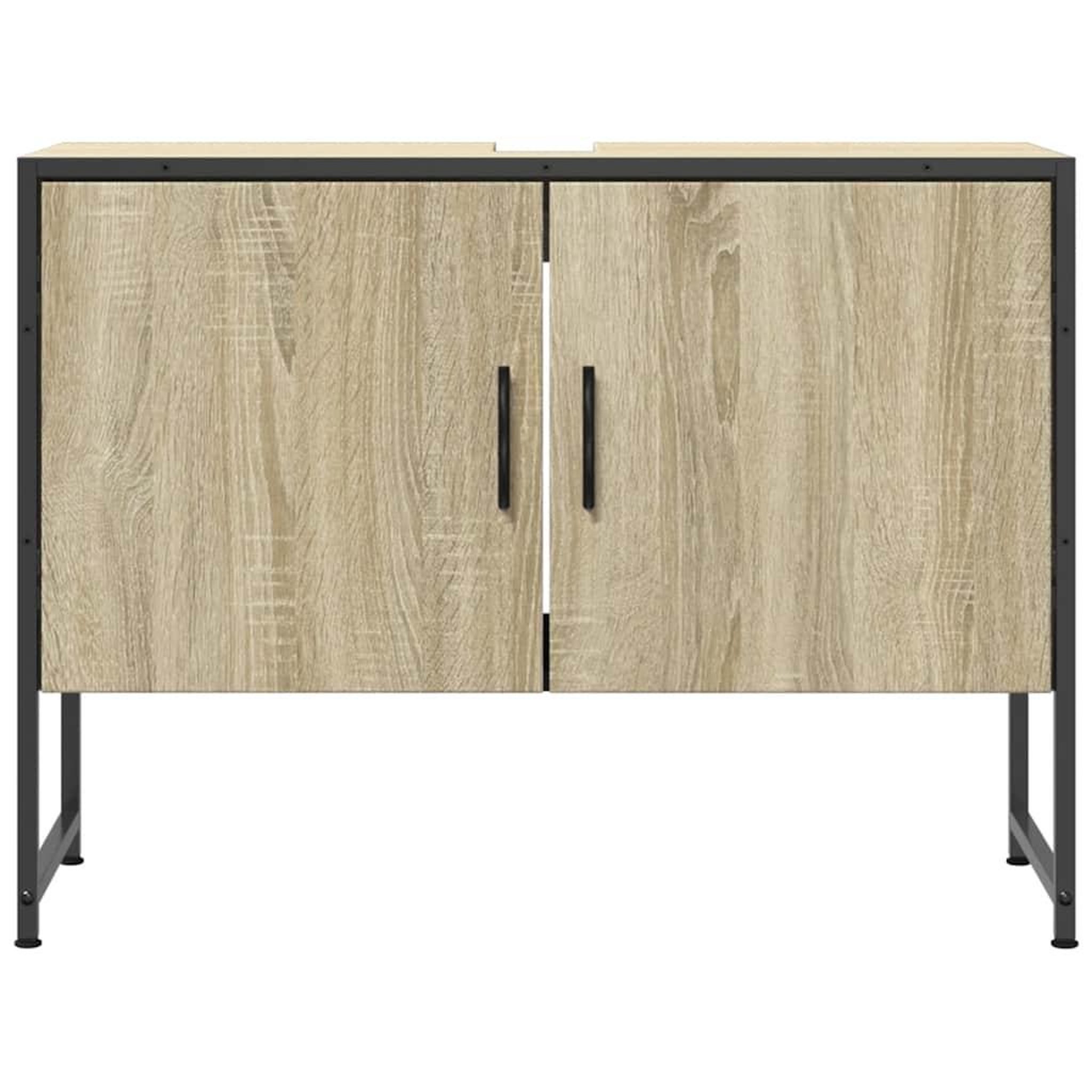 Voir la diapositive 5 : VIDAXL Armoire lavabo de salle de bain chene sonoma bois d'ingenierie