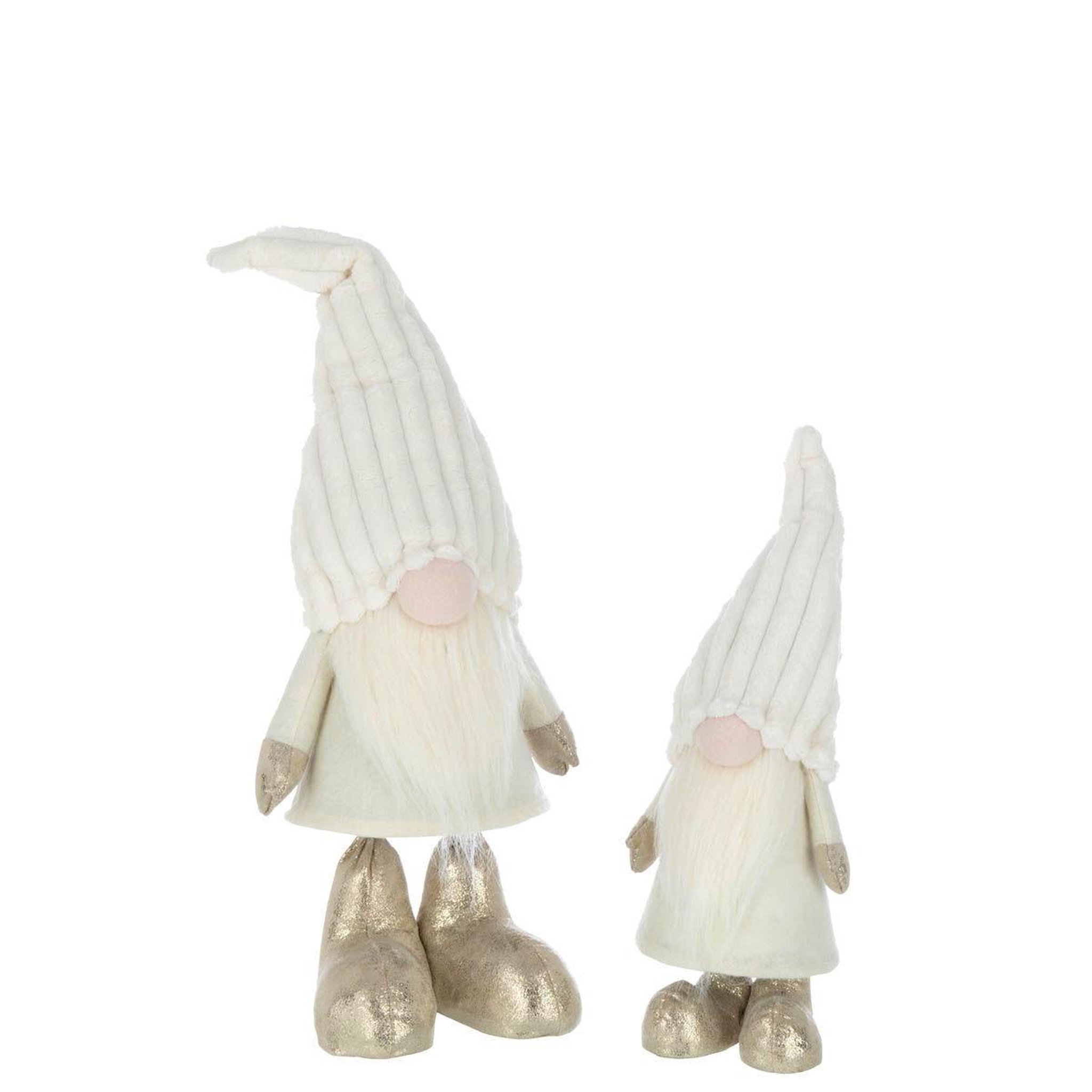 Voir la diapositive 2 : J-LINE Statue déco lutin  plumes  58cm beige