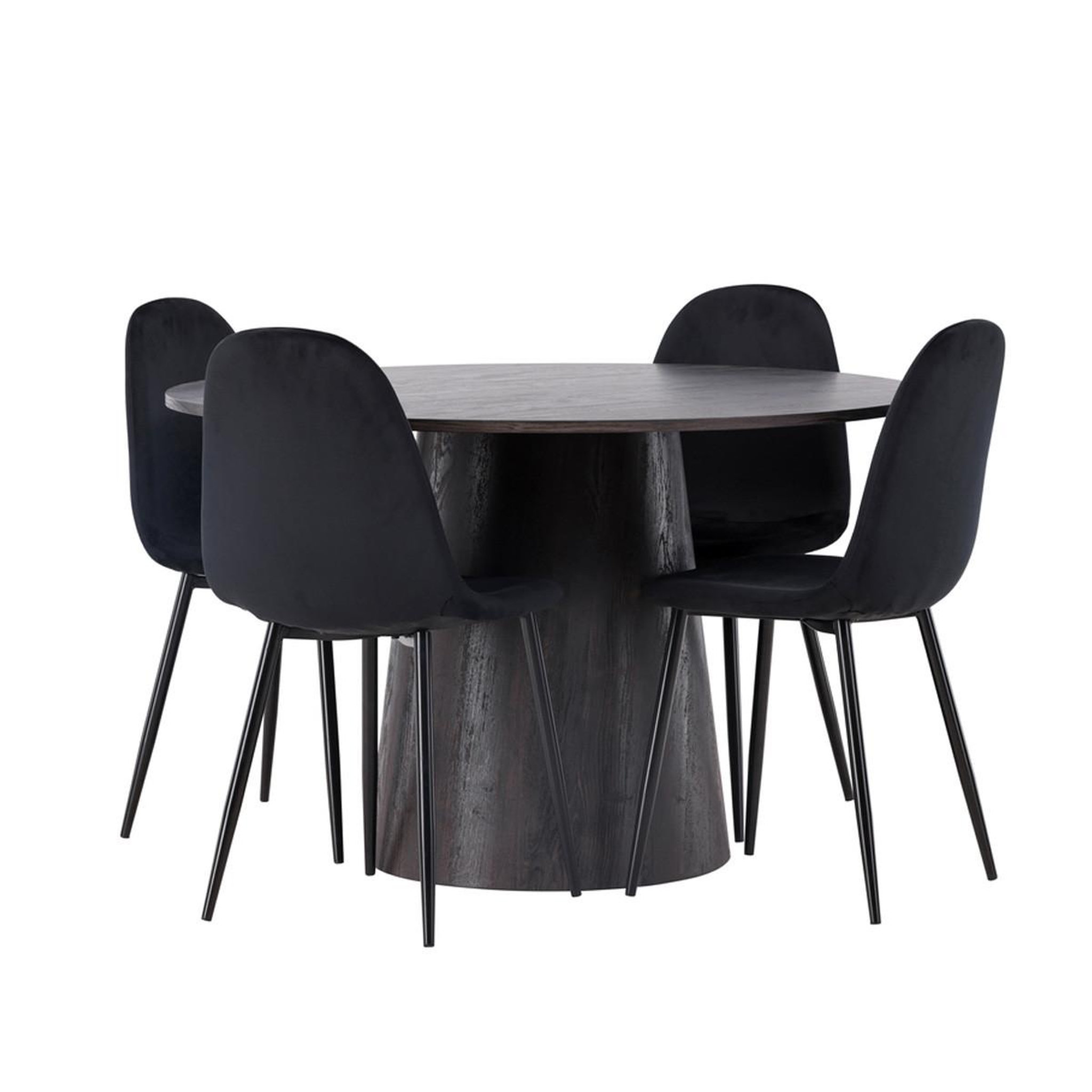 Paris Prix Ensemble table à manger & 4 chaises  lanzo & polar  120cm moka & noir