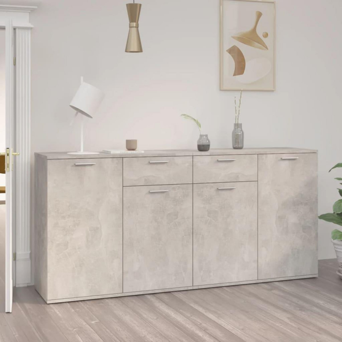 VIDAXL Buffet Gris beton 160x36x75 cm Bois d'ingenierie