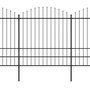 Voir la diapositive 2 : VIDAXL Cloture de jardin a dessus en lance Acier (1,75-2)x6,8 m Noir