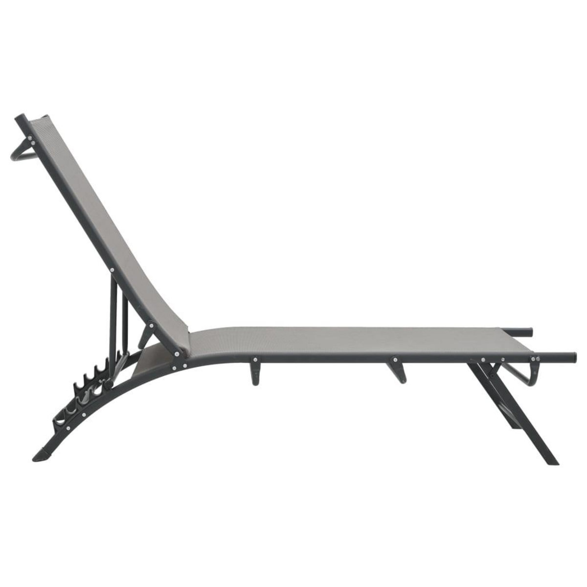 VIDAXL Chaises longues lot de 2 Textilene et acier