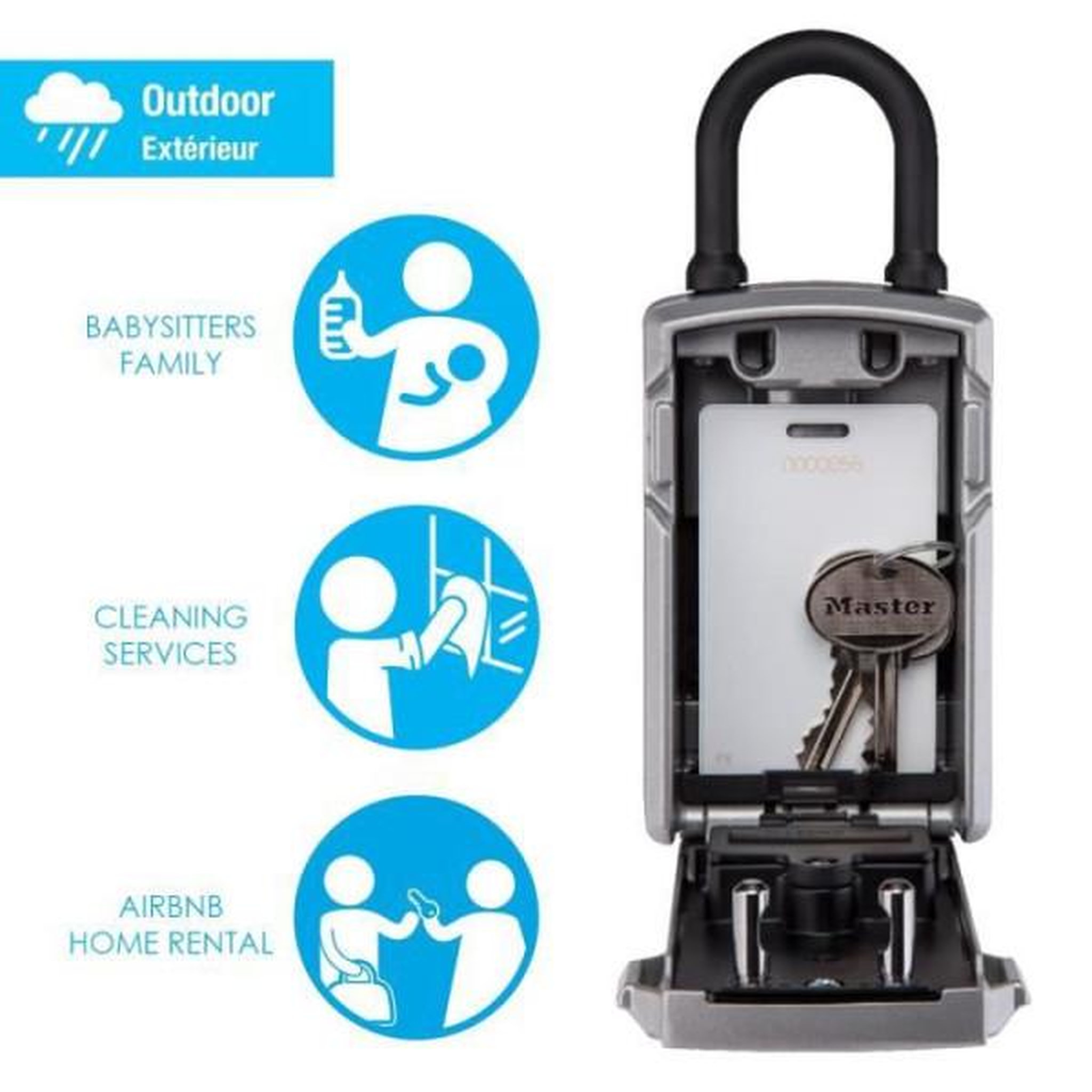 Voir la diapositive 4 : Master lock Master lock boîte a clé connectée - bluetooth ou combinaison - a anse